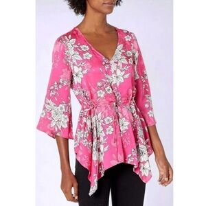 Nine West Pink Floral Blouse